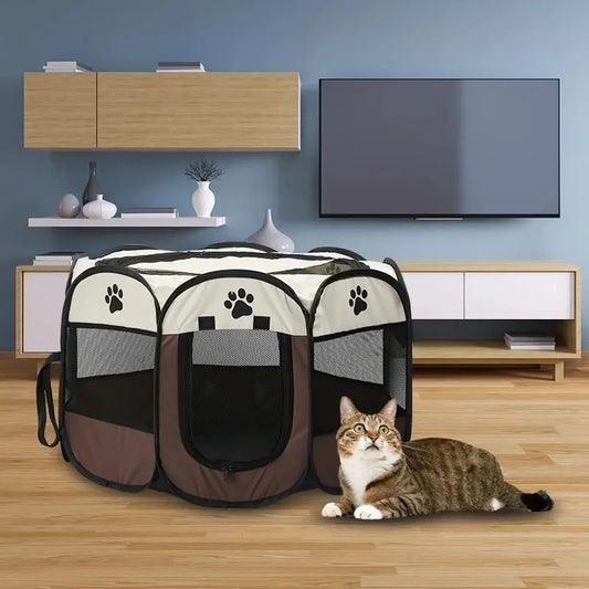 Easy Portable Foldable Pet Tent Kennel Octagonal Fence