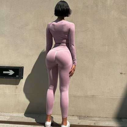 2pcs Women Seamless Yoga Set Workout Clothes