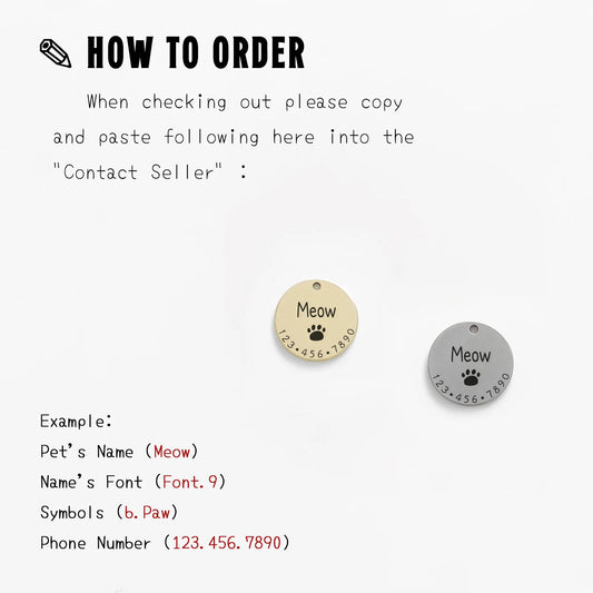 Personalized Pet Cat Dog ID Tag Collar Accessories custom