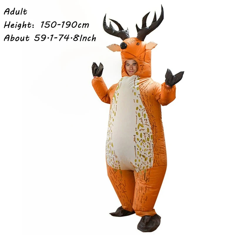 Christmas Funny Inflatable Costumes Gingerbread Man Santa Claus Elk Snowman Tree Penguin Adult Kid Halloween Carnival Party