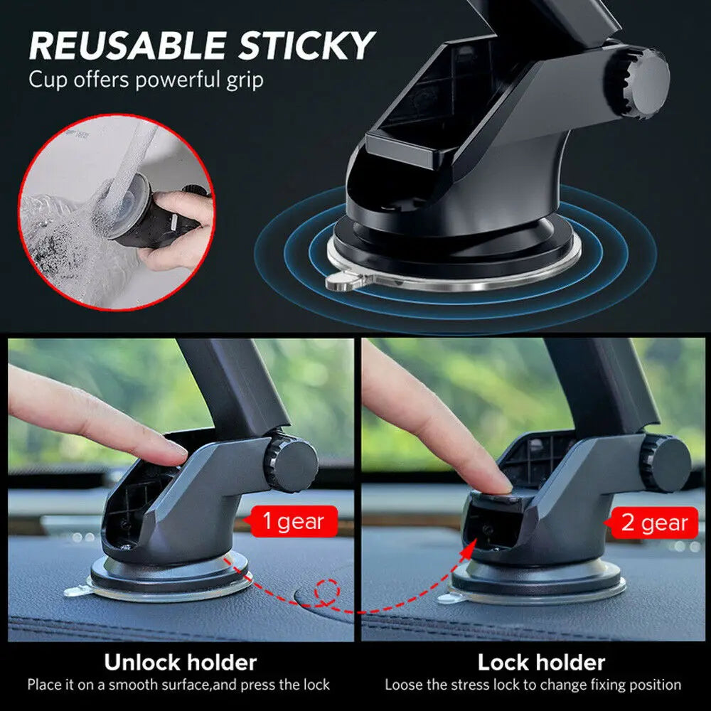 Sucker Car Phone Holder Car Phone Mount Stand GPS Telefon Mobile Cell Support For iPhone 13 12 11 Pro Max X 7 8 Xiaomi Huawei