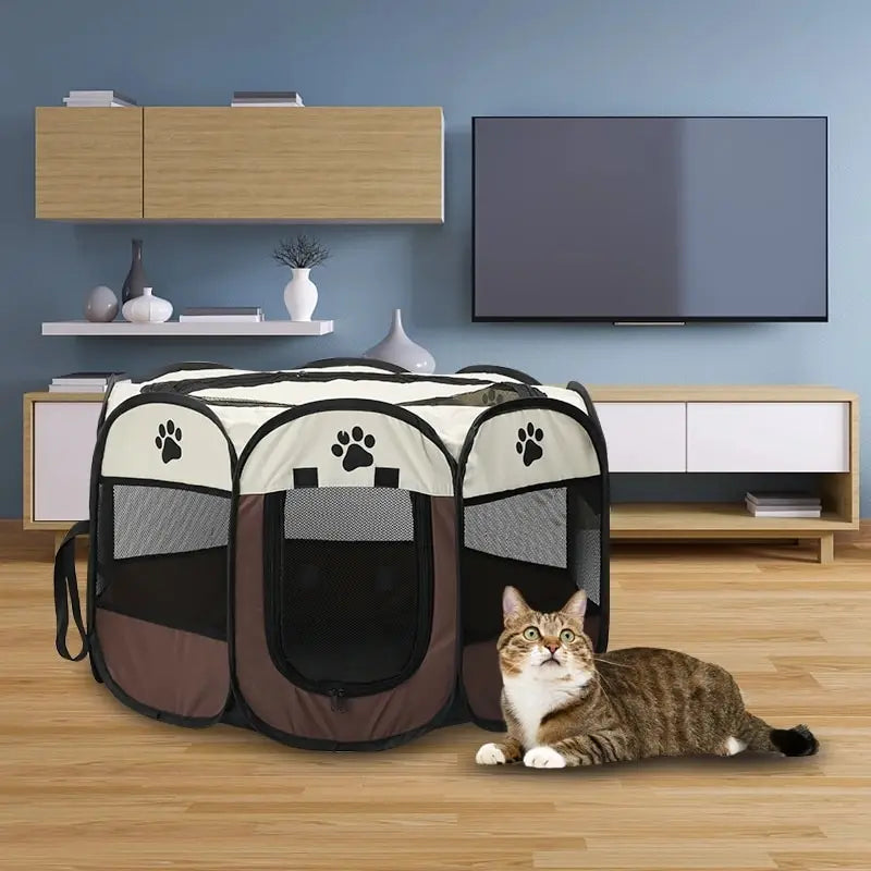 Easy Portable Foldable Pet Tent Kennel Octagonal Fence