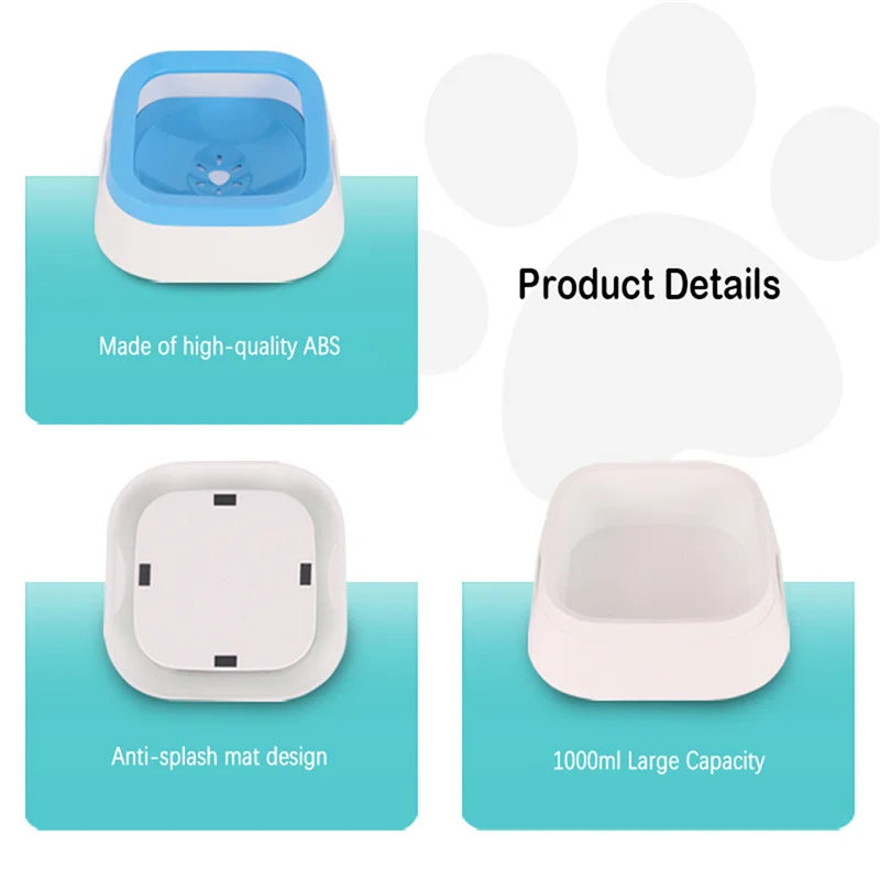 Anti-splash Water Bowl For Pets 1L Large Capacity Drinker