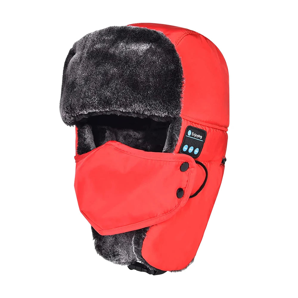 Winter Trapper Hat with Bluetooth Wirelesss Headphones