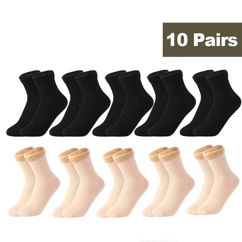 1/2/3/5/10Pairs Thermal Socks Women Winter Warm