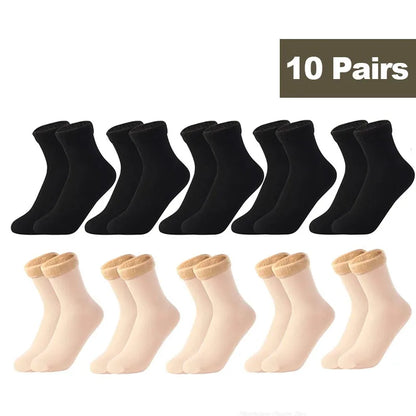 1/2/3/5/10Pairs Thermal Socks Women Winter Warm