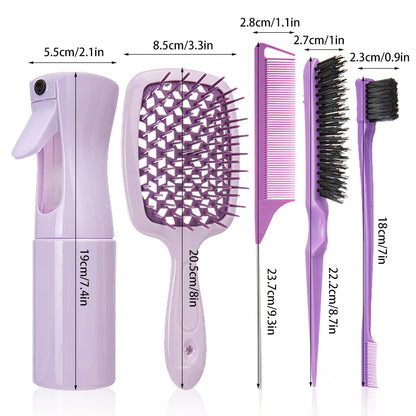 5 Pcs Comb Set Hair Brush Rat Tail