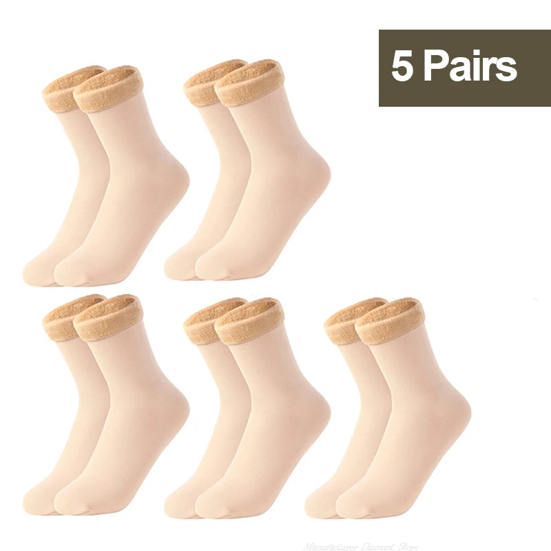 1/2/3/5/10Pairs Thermal Socks Women Winter Warm
