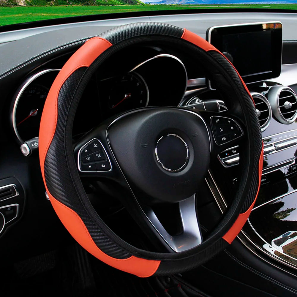 Comfy Leather Car Steering Wheel Cover