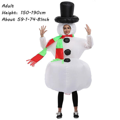 Christmas Funny Inflatable Costumes Gingerbread Man Santa Claus Elk Snowman Tree Penguin Adult Kid Halloween Carnival Party