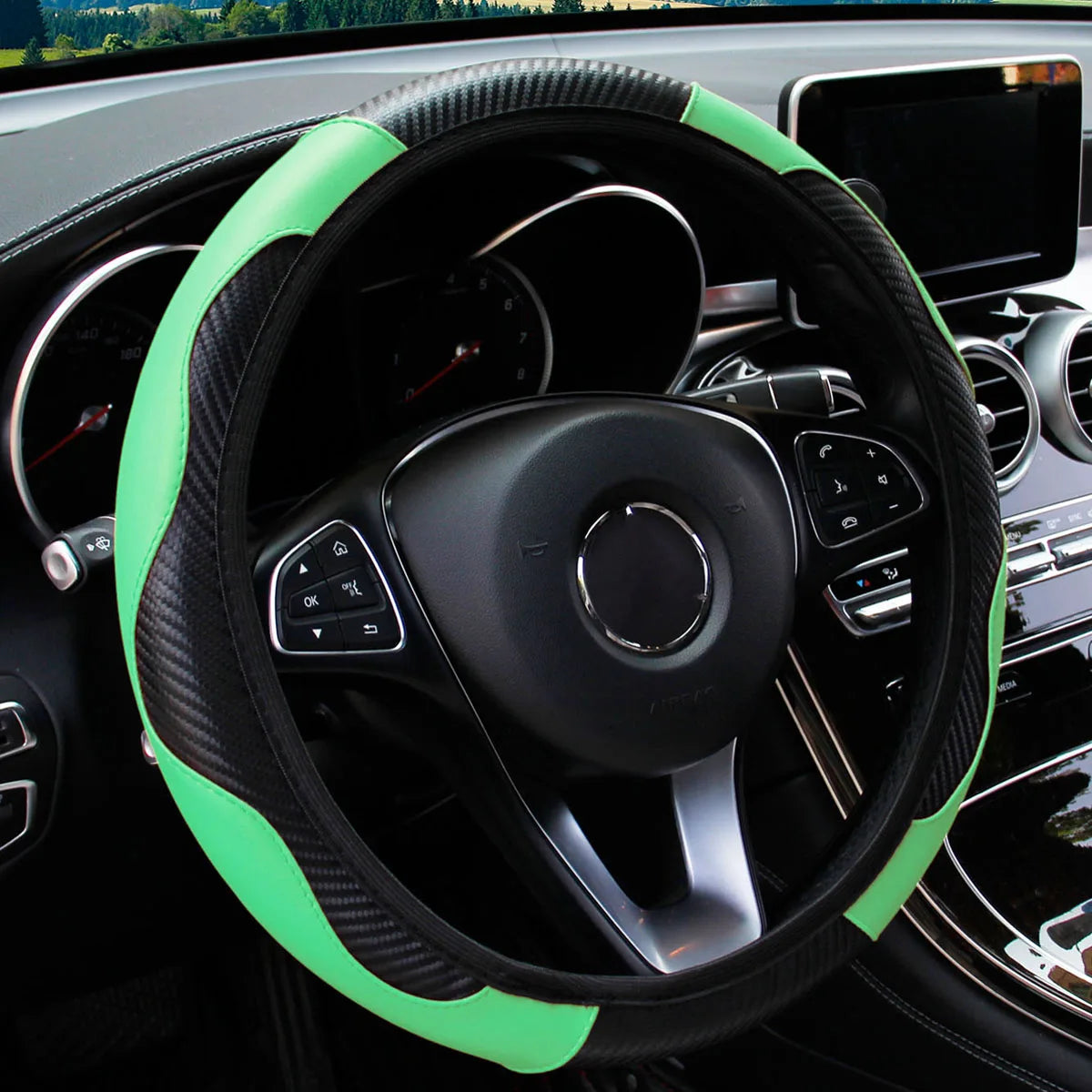 Comfy Leather Car Steering Wheel Cover