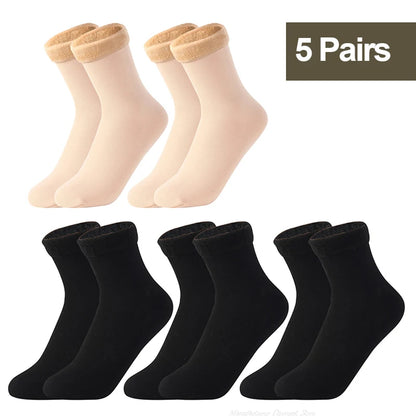 1/2/3/5/10Pairs Thermal Socks Women Winter Warm