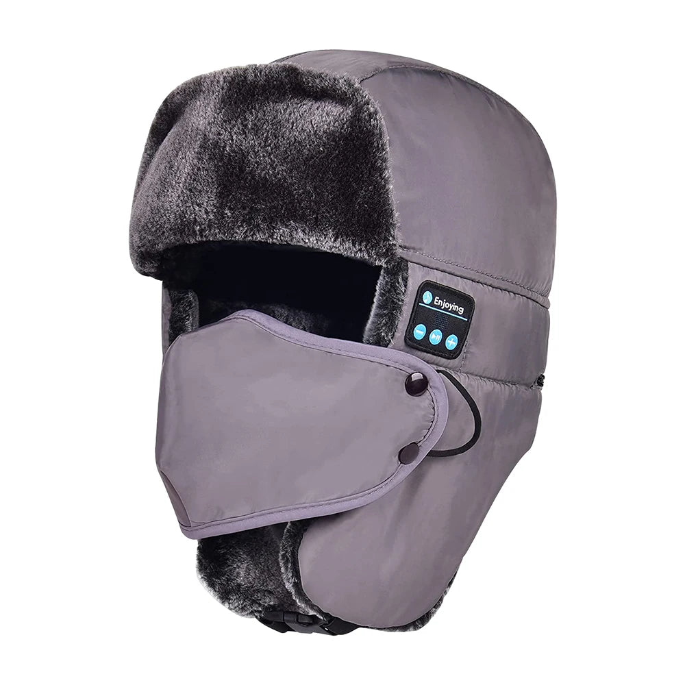 Winter Trapper Hat with Bluetooth Wirelesss Headphones