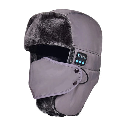 Winter Trapper Hat with Bluetooth Wirelesss Headphones