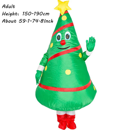 Christmas Funny Inflatable Costumes Gingerbread Man Santa Claus Elk Snowman Tree Penguin Adult Kid Halloween Carnival Party