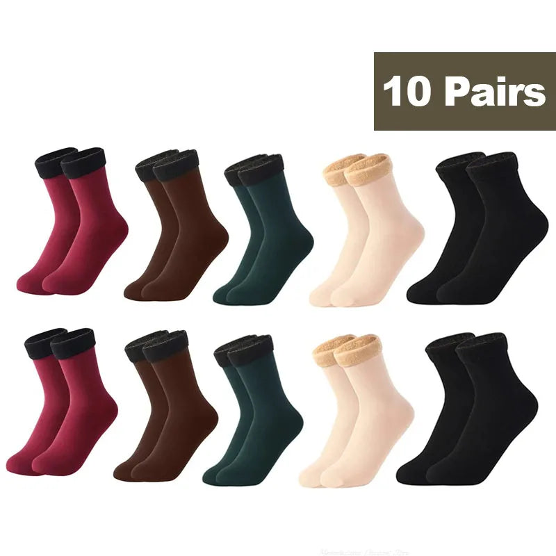 1/2/3/5/10Pairs Thermal Socks Women Winter Warm