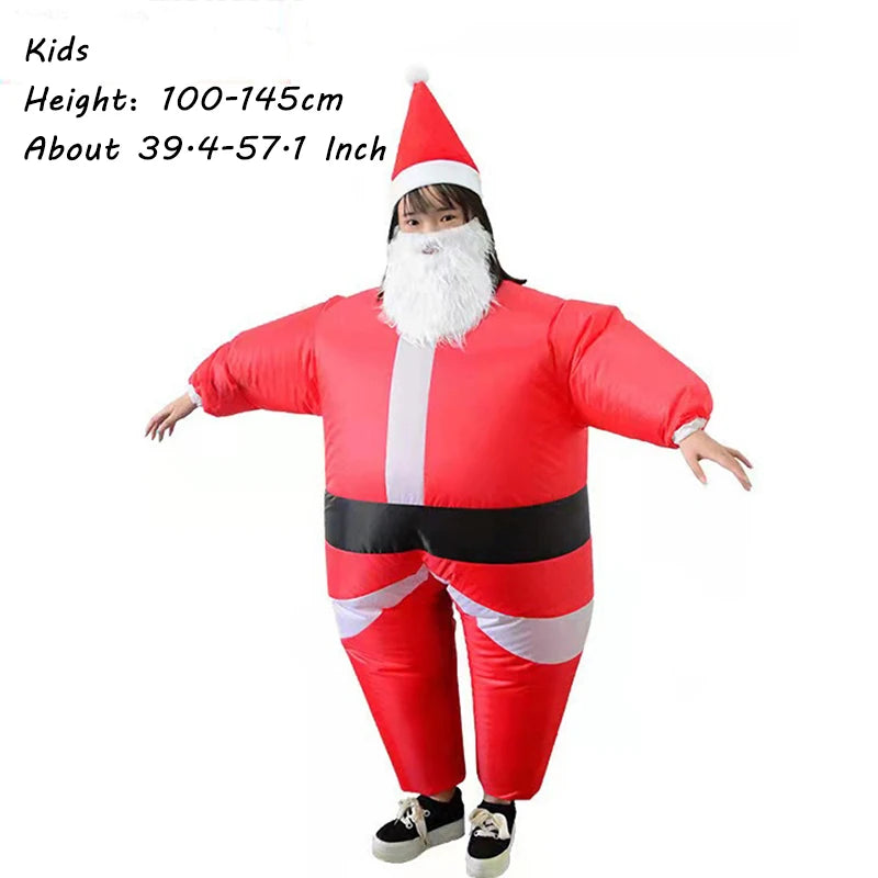 Christmas Funny Inflatable Costumes Gingerbread Man Santa Claus Elk Snowman Tree Penguin Adult Kid Halloween Carnival Party