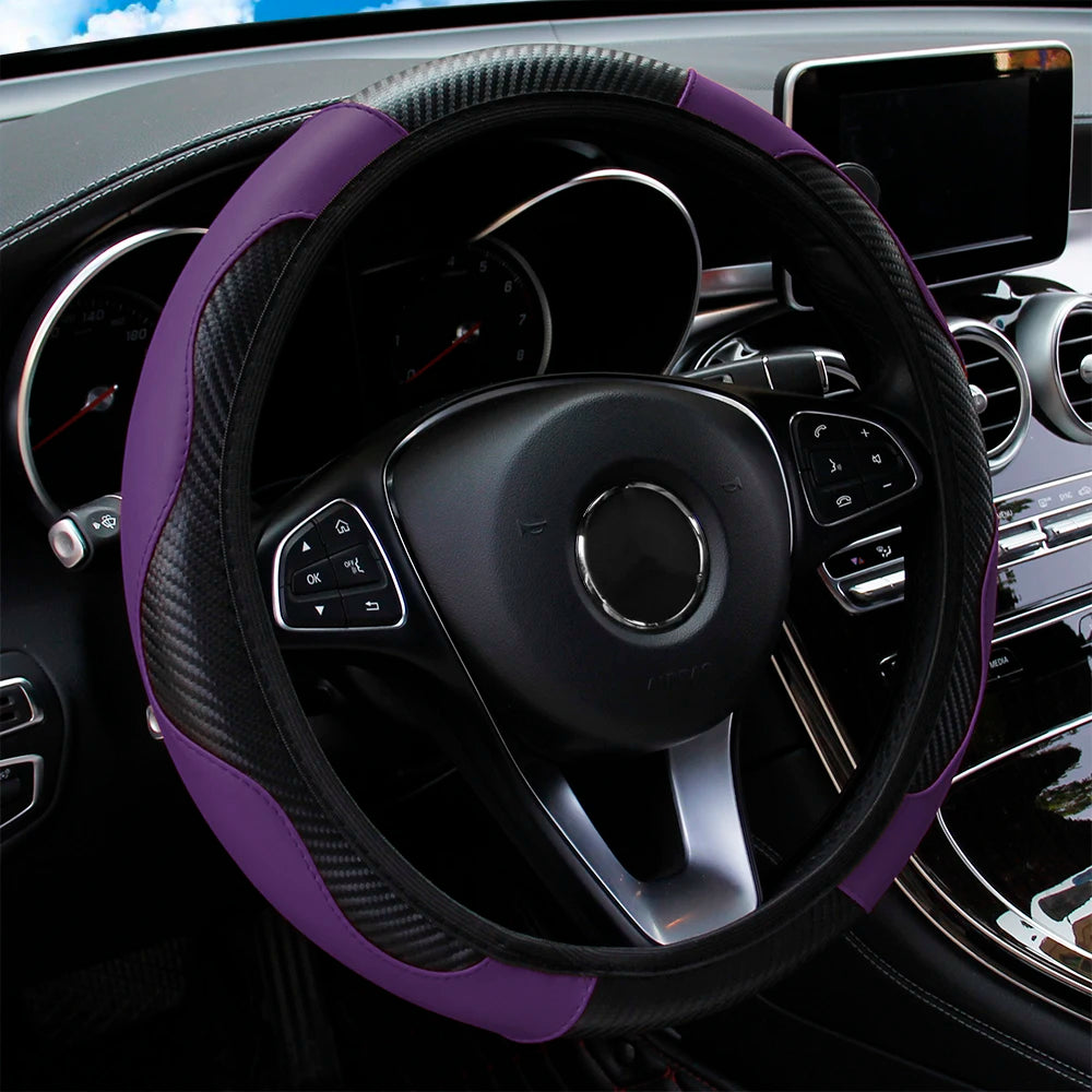 Comfy Leather Car Steering Wheel Cover