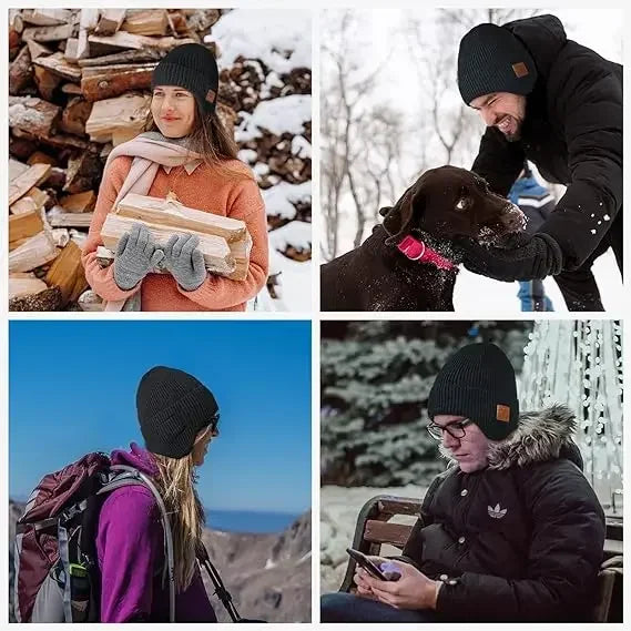 Wireless hat Bluetooth 5.0 Outdoor winter Warm Music cap ear muffs