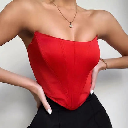 Sleeveless Off Shoulder Velvet Fashion Corset Crop Tops Vest Female Underwear Backless ust