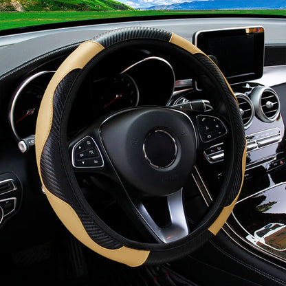 Comfy Leather Car Steering Wheel Cover