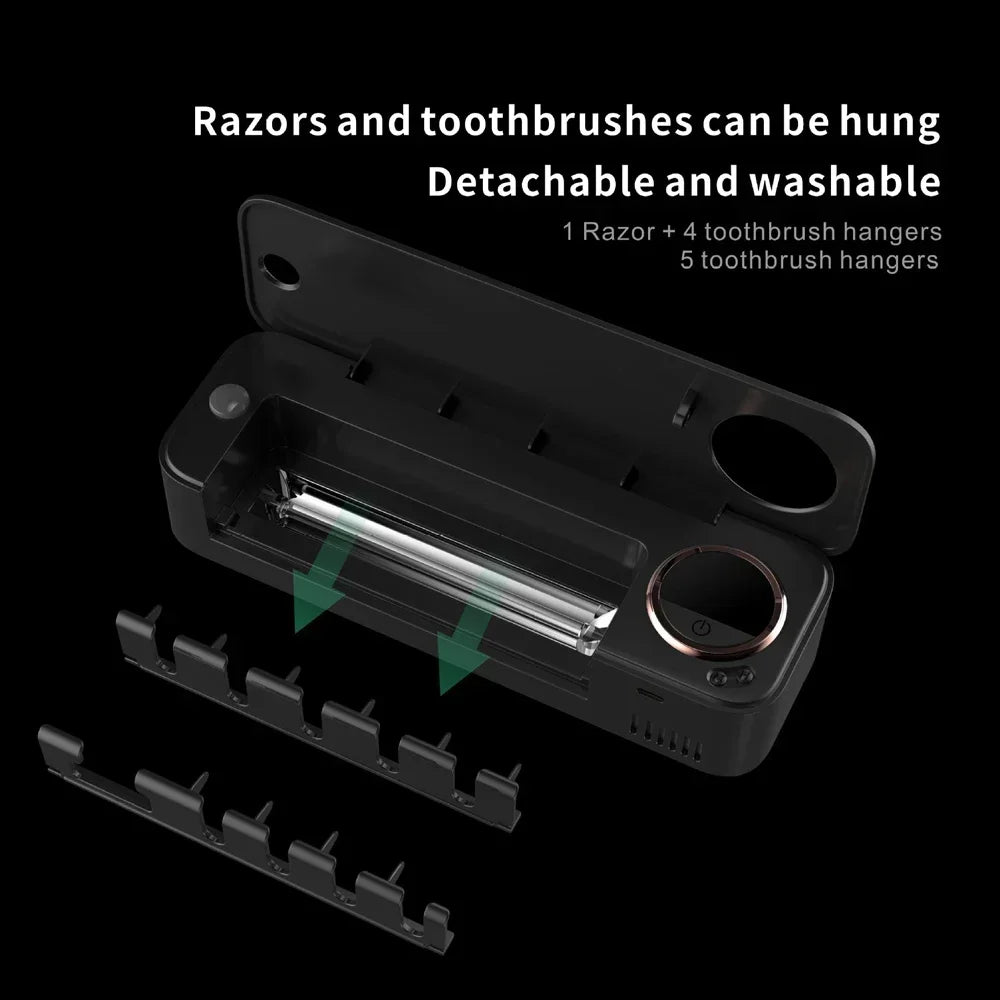 Toothbrush Razor Storage Sterilizer LED Rechargeable