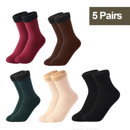 1/2/3/5/10Pairs Thermal Socks Women Winter Warm