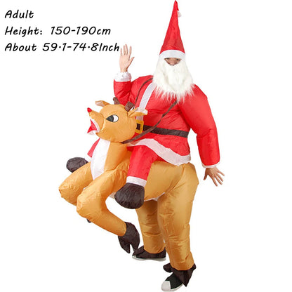 Christmas Funny Inflatable Costumes Gingerbread Man Santa Claus Elk Snowman Tree Penguin Adult Kid Halloween Carnival Party