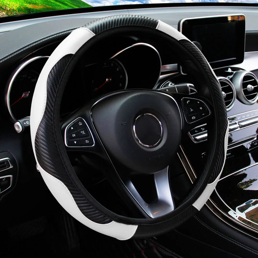 Comfy Leather Car Steering Wheel Cover